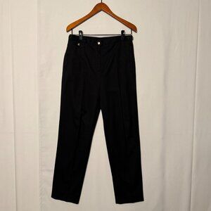 90s Vintage Lauren Ralph Lauren Black High Rise Straight Leg Trousers Size 12